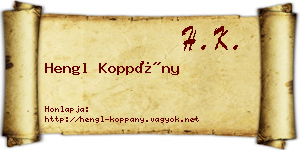 Hengl Koppány névjegykártya
